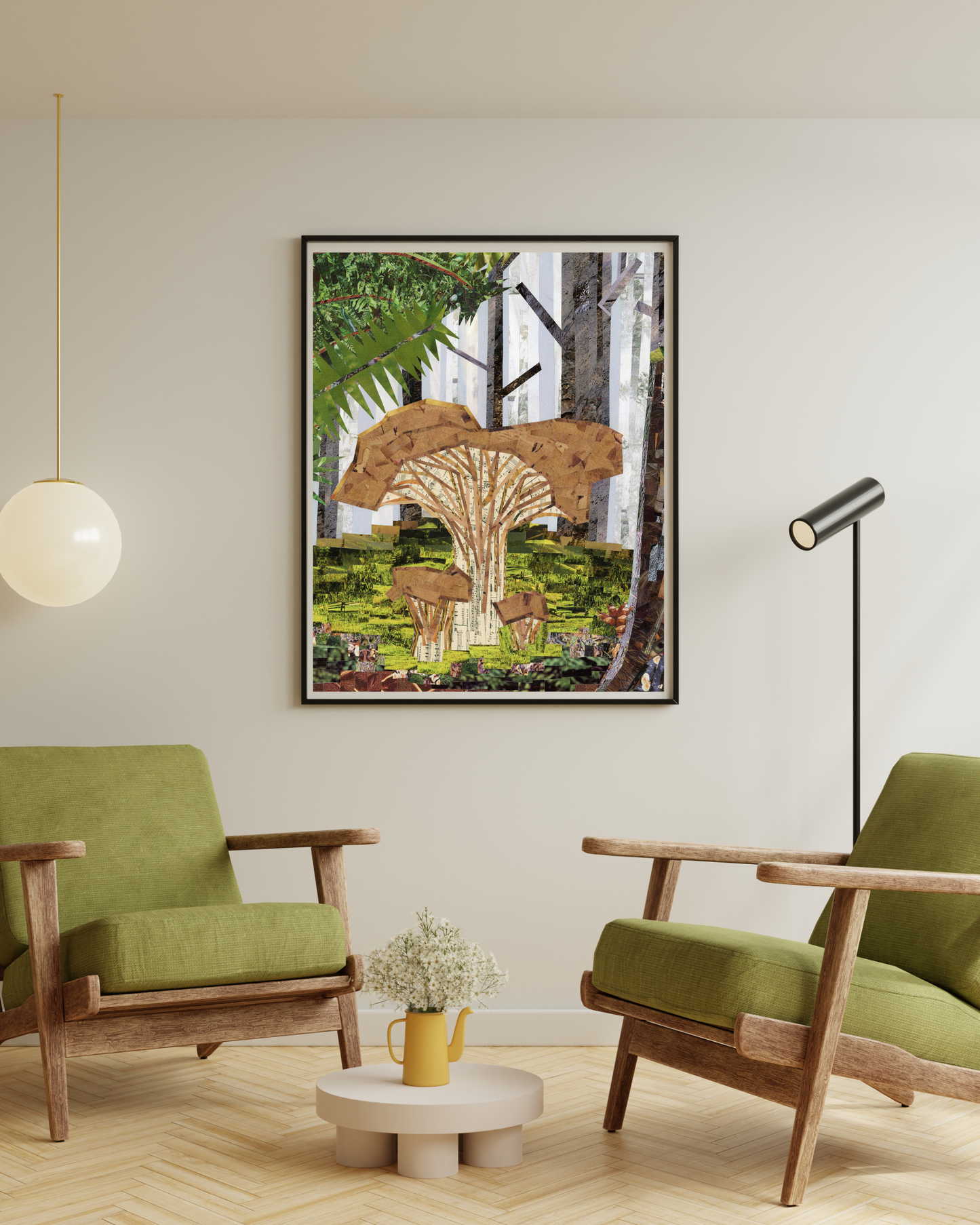 Chantrelle Mushroom in the Foggy Forest 11"x14" Print